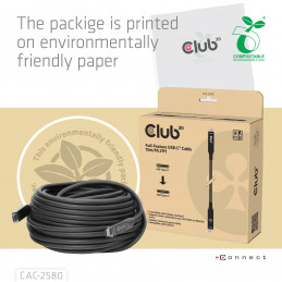 CLUB3D CAC-2580 USB-kaapeli 15 m USB C Musta