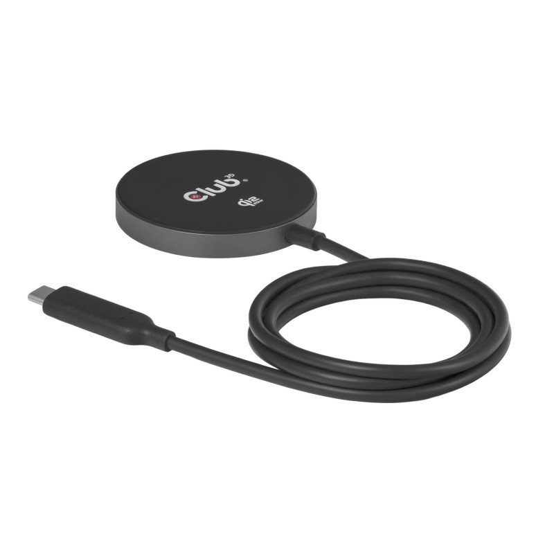 CLUB3D CAC-3027 Qi2 25 W langaton laturi, musta Qi 2.2 MagSafe -yhteensopiva magneettinen alusta