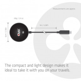 CLUB3D CAC-3027 Qi2 25 W langaton laturi, musta Qi 2.2 MagSafe -yhteensopiva magneettinen alusta