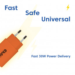 CLUB3D CAC-3023 mobiililaitteen laturi Älypuhelin, Universaali Oranssi AC Pikalataus Sisätila