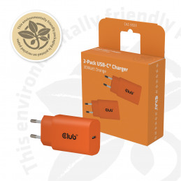 CLUB3D CAC-3023 mobiililaitteen laturi Älypuhelin, Universaali Oranssi AC Pikalataus Sisätila
