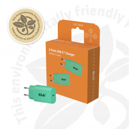 CLUB3D CAC-3024 mobiililaitteen laturi Älypuhelin, Universaali Vihreä AC Pikalataus Sisätila