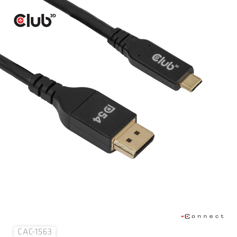 CLUB3D CAC-1563 videokaapeli-adapteri 2 m USB Type-C DisplayPort Musta