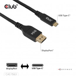 CLUB3D CAC-1563 videokaapeli-adapteri 2 m USB Type-C DisplayPort Musta