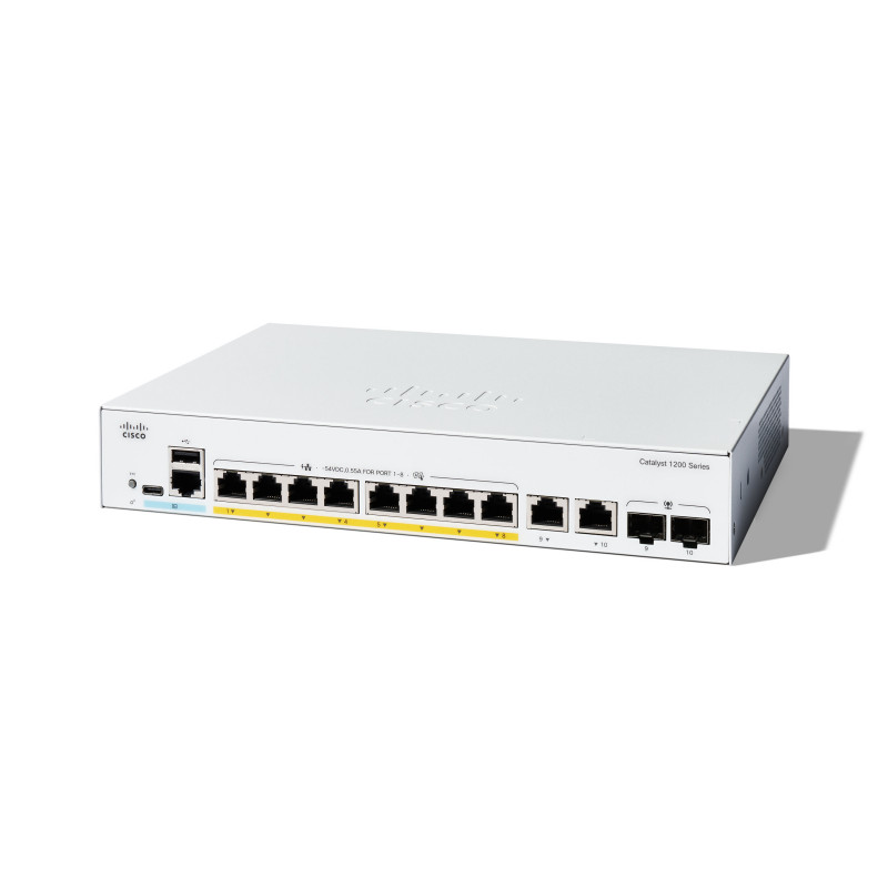 Cisco C1200-8FP-2G verkkokytkin Hallittu L2 L3 Gigabit Ethernet (10 100 1000) Valkoinen
