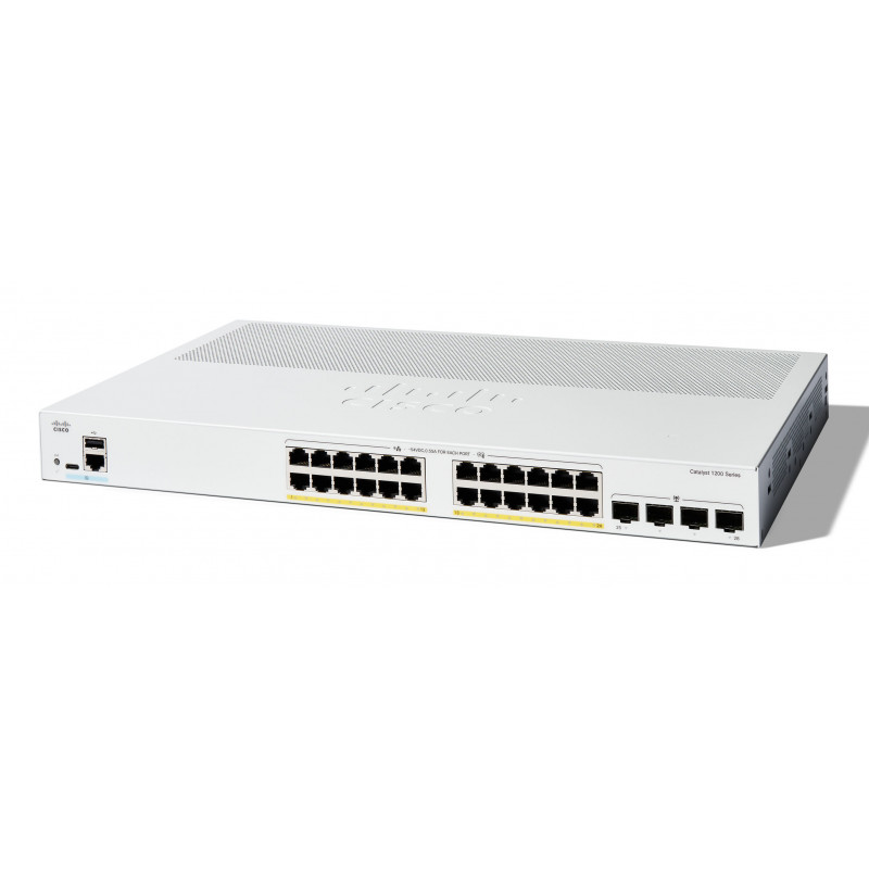 Cisco Catalyst 1200 Hallittu L2 Gigabit Ethernet (10 100 1000) Power over Ethernet -tuki 1U Valkoinen