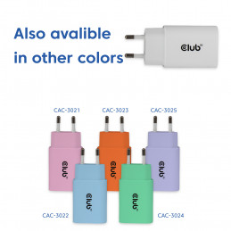 CLUB3D CAC-3020 mobiililaitteen laturi Älypuhelin, Universaali Valkoinen AC Pikalataus Sisätila