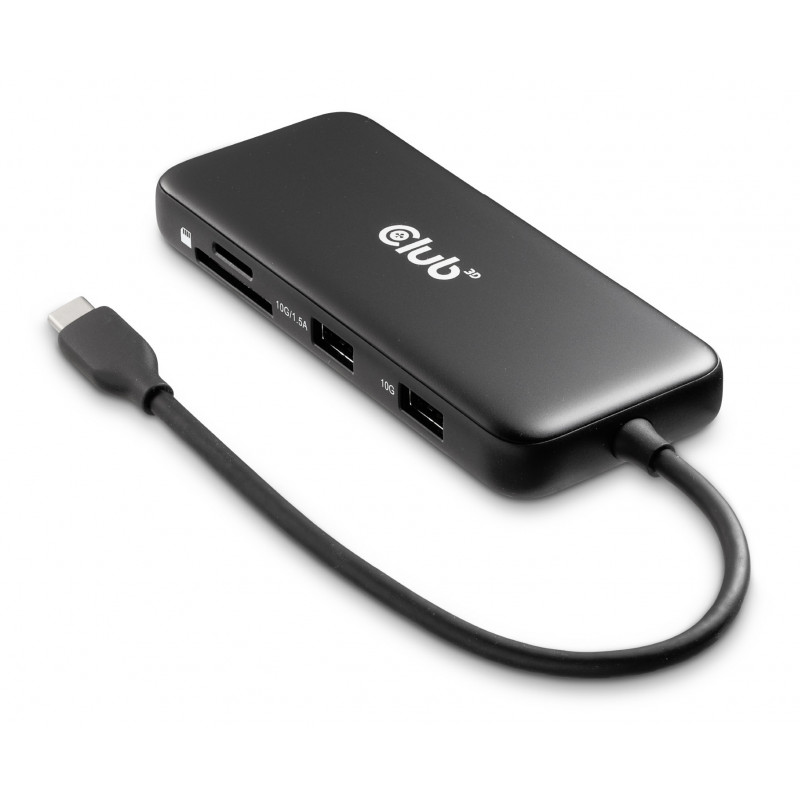 CLUB3D CSV-2551 kannettavien tietokoneiden telakka ja porttitoistin Langallinen USB Type-C Musta