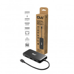 CLUB3D CSV-2551 kannettavien tietokoneiden telakka ja porttitoistin Langallinen USB Type-C Musta