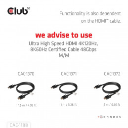 CLUB3D CAC-1188 videokaapeli-adapteri 0,09 m Mini DisplayPort HDMI Musta