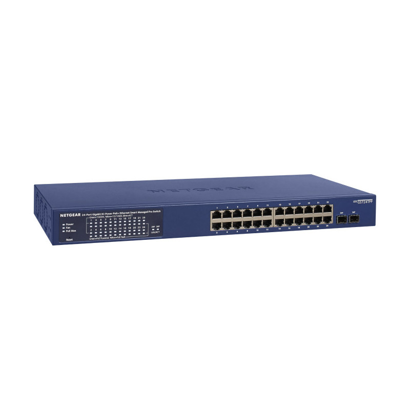 NETGEAR GS724TP-300EUS verkkokytkin Hallittu L2 L3 L4 Gigabit Ethernet (10 100 1000) Power over Ethernet -tuki Sininen