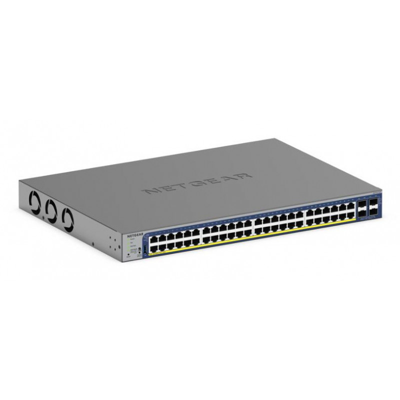 NETGEAR GS752TXP Hallittu L2 L3 L4 10G Ethernet (100 1000 10000) Power over Ethernet -tuki Musta