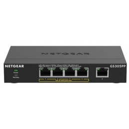 NETGEAR GS305PP Hallitsematon Gigabit Ethernet (10 100 1000) Power over Ethernet -tuki Musta