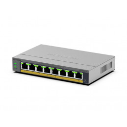 NETGEAR GS108EPP Hallitsematon Gigabit Ethernet (10 100 1000) Power over Ethernet -tuki Työpöytä- seinäkiinnitys Harmaa