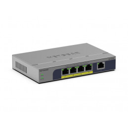 NETGEAR GS105P Hallitsematon Gigabit Ethernet (10 100 1000) Power over Ethernet -tuki Työpöytä- seinäkiinnitys Harmaa