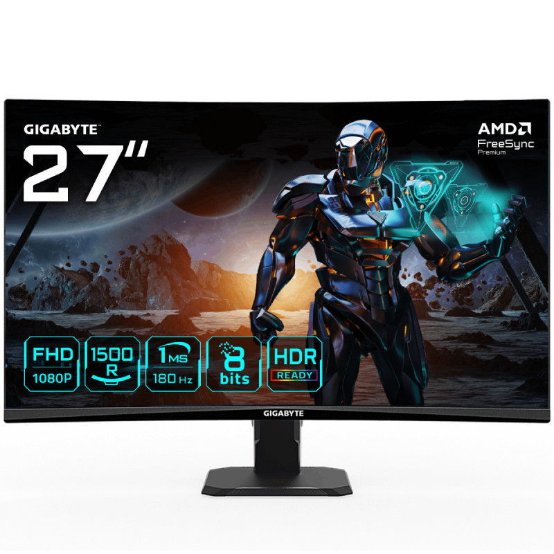 GIGABYTE GS27FC tietokoneen litteä näyttö 68,6 cm (27") 1920 x 1080 pikseliä Full HD LED Musta