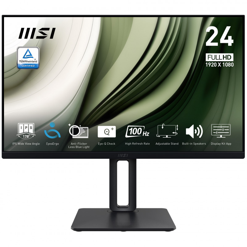 MSI Pro MP245PG tietokoneen litteä näyttö 60,5 cm (23.8") 1920 x 1080 pikseliä Full HD LCD Musta