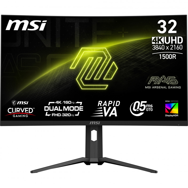 MSI MAG 321CUPDF tietokoneen litteä näyttö 80 cm (31.5") 3840 x 2160 pikseliä 4K Ultra HD LCD Musta