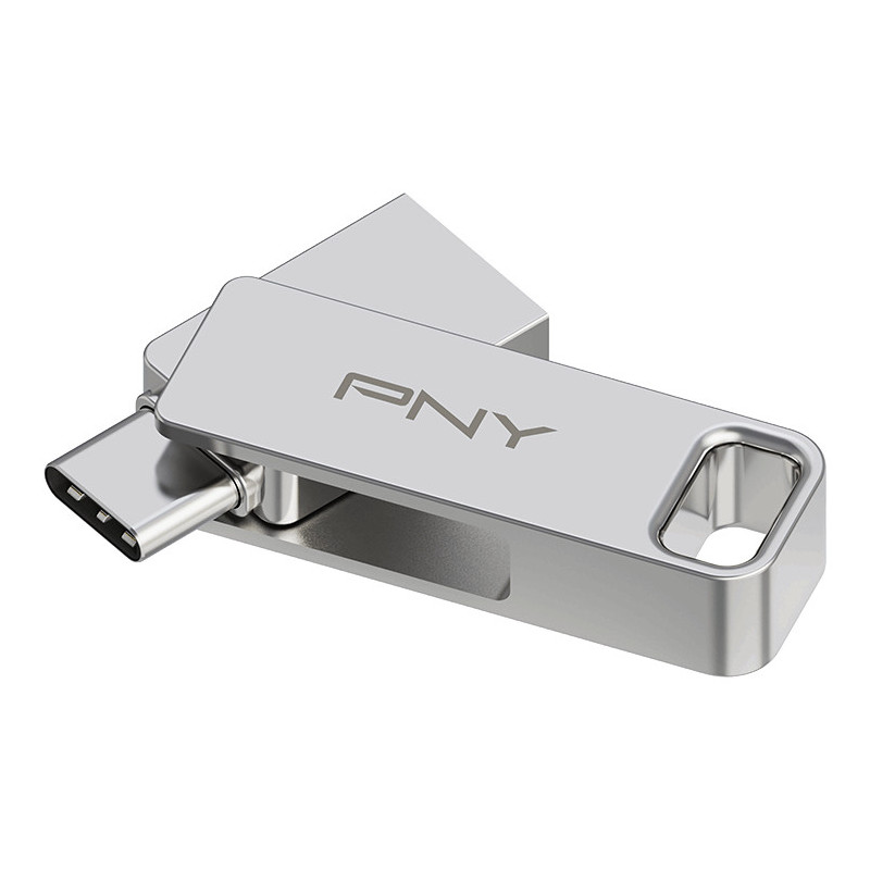 PNY DUO LINK USB-muisti 64 GB USB Type-A   USB Type-C 3.2 Gen 1 (3.1 Gen 1) Ruostumaton teräs