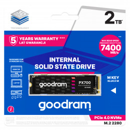 Goodram PX700 SSD SSDPR-PX700-02T-80 SSD-massamuisti 2 TB M.2 PCI Express 4.0 NVMe 3D NAND