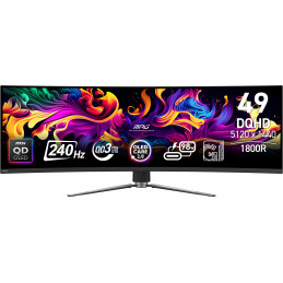 MSI MPG 491CQPX QD-OLED tietokoneen litteä näyttö 124,5 cm (49") 5120 x 1440 pikseliä Dual QHD Musta