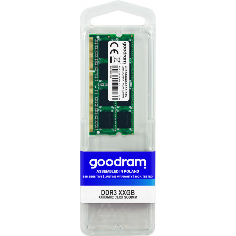 Goodram GR1600S364L11 8G muistimoduuli 8 GB 1 x 8 GB DDR3 204-pin SO-DIMM