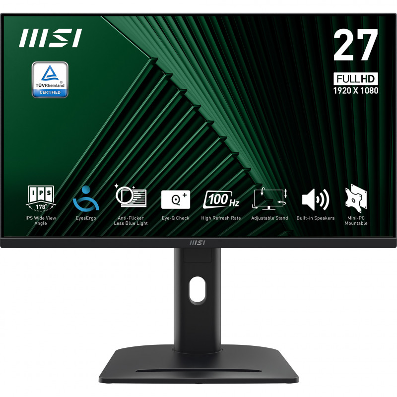MSI PRO MP275PG tietokoneen litteä näyttö 68,6 cm (27") 1920 x 1080 pikseliä Full HD LCD Musta