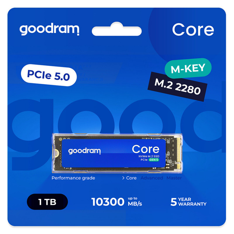 Goodram SSDR-GRC01-1K0-80 SSD-massamuisti 1 TB M.2 PCI Express 5.0 NVMe 3D NAND