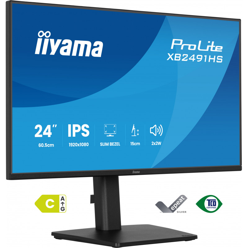 iiyama ProLite XB2491HS-B1 tietokoneen litteä näyttö 60,5 cm (23.8") 1920 x 1080 pikseliä Full HD LCD Musta