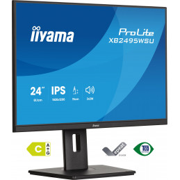 iiyama ProLite XB2495WSU-B1 tietokoneen litteä näyttö 61,2 cm (24.1") 1920 x 1200 pikseliä Full HD LCD Musta