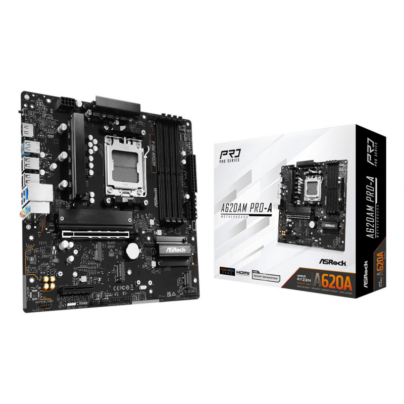 Asrock A620AM PRO-A AMD A620 Pistoke AM5 mikro ATX