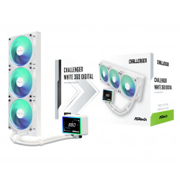Asrock Challenger White 360 Digital Suoritin Nestejäähdytyspakkaus 12 cm Valkoinen