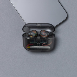 JLab Go Air Pop Kuulokkeet True Wireless Stereo (TWS) In-ear Puhelut Musiikki Urheilu Päivittäinen Bluetooth Musta, Läpinäkyvä