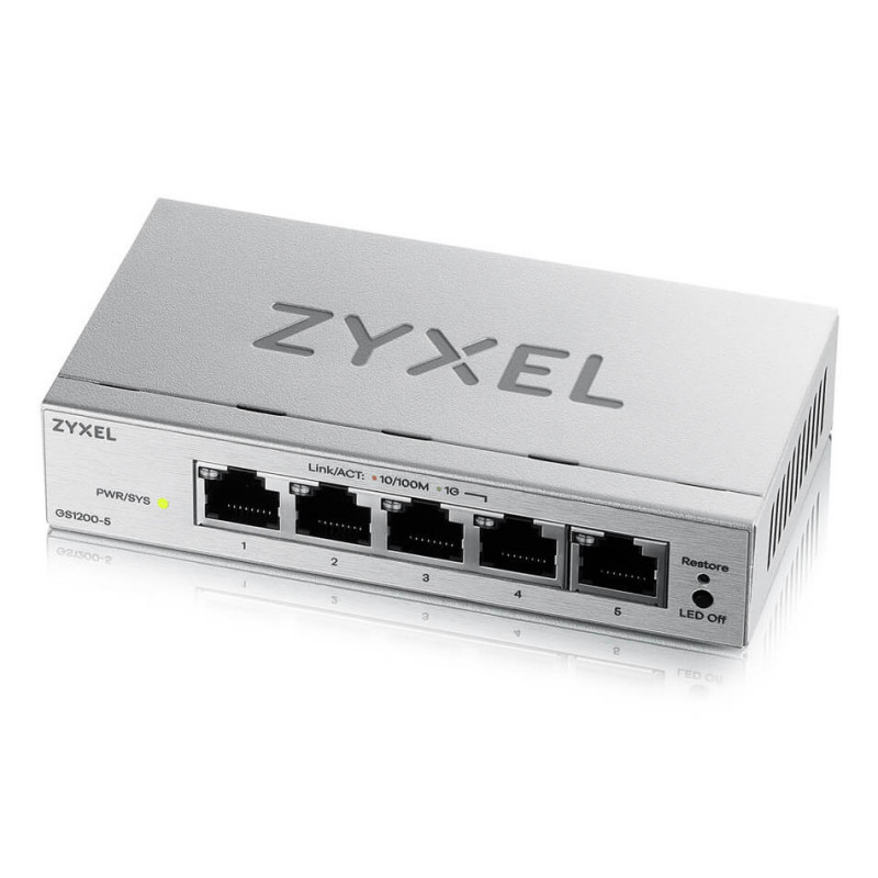 Zyxel GS1200-5V3 Hallittu L2 Gigabit Ethernet (10 100 1000) Työpöytä Harmaa