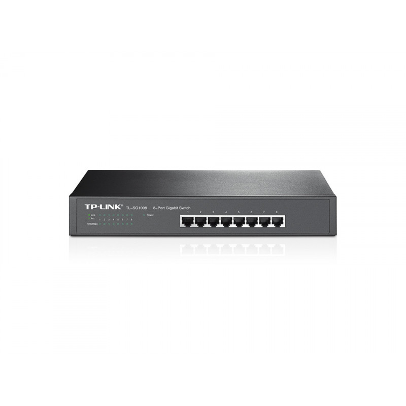 TP-Link TL-SG1008 Hallitsematon Gigabit Ethernet (10 100 1000) 1U Musta