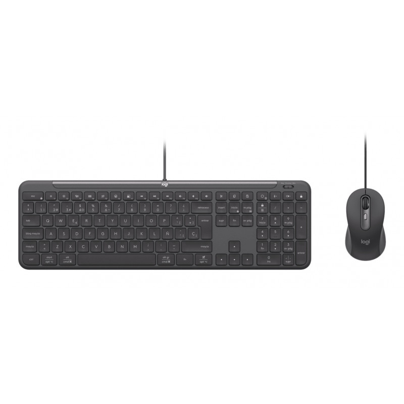 Logitech 920-013347 näppäimistö Sisältää hiiren Koti  Toimisto USB QWERTY Pohjoismainen Grafiitti