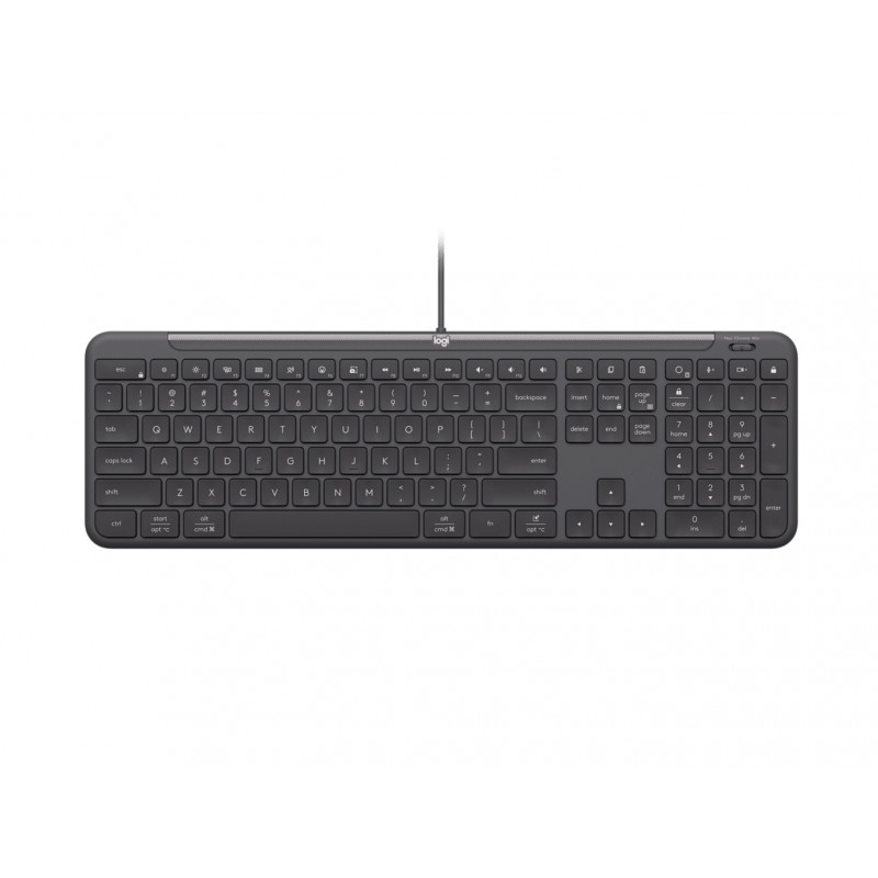 Logitech Signature Slim Wired K620 For Business näppäimistö Universaali USB QWERTY Pohjoismainen Grafiitti