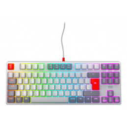CHERRY K4V2 TKL näppäimistö Pelaaminen USB QWERTY Pohjoismainen Harmaa, Vaaleanharmaa, Punainen