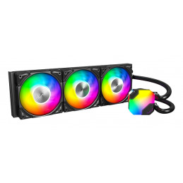 Montech HyperFlow ARGB 360 Suoritin All-in-one-nesteenjäähdytin 12 cm Musta 1 kpl