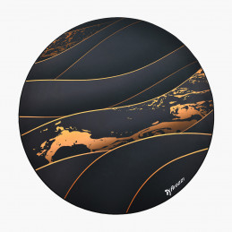 Arozzi Zona Round Floor Pad Musta, Kulta Mikrokuitu, Kumi