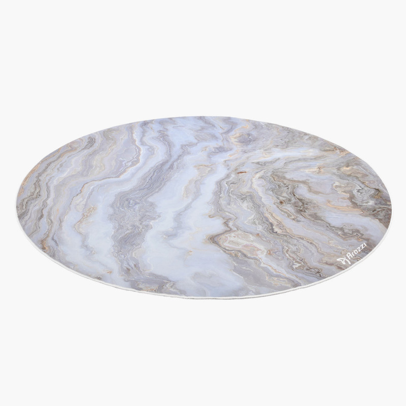 Arozzi Zona Round Floor Pad Valkoinen, Marmorinvärinen Mikrokuitu, Kumi