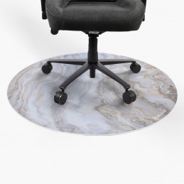 Arozzi Zona Round Floor Pad Valkoinen, Marmorinvärinen Mikrokuitu, Kumi