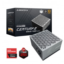 Montech CENTURY II 1200W virtalähdeyksikkö 20+4 pin ATX ATX Hopea, Musta