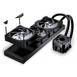 Phanteks PH-GO360D30_DBK02 Tietokoneen jäähdytysjärjestelmä Suoritin All-in-one-nesteenjäähdytin 12 cm Musta 1 kpl