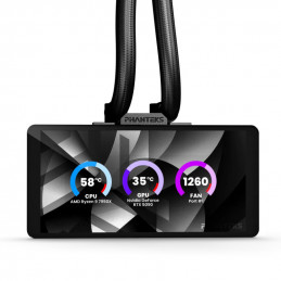 Phanteks Glacier One 360M25 LCD Suoritin All-in-one-nesteenjäähdytin 12 cm Musta 1 kpl
