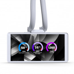 Phanteks Glacier One 360M25 LCD Suoritin All-in-one-nesteenjäähdytin 12 cm Valkoinen 1 kpl