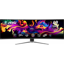 MSI MPG 491CQP QD-OLED tietokoneen litteä näyttö 124,5 cm (49") 5120 x 1440 pikseliä Dual WQHD Musta