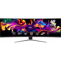 MSI MPG 491CQP QD-OLED tietokoneen litteä näyttö 124,5 cm (49") 5120 x 1440 pikseliä Dual WQHD Musta