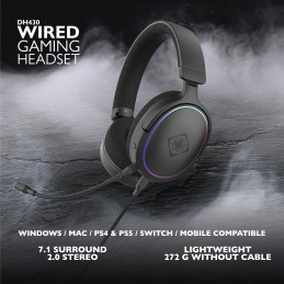 Deltaco Gaming DH430 7.1 surround USB Headset, Soft fabric, lightweight,RGB