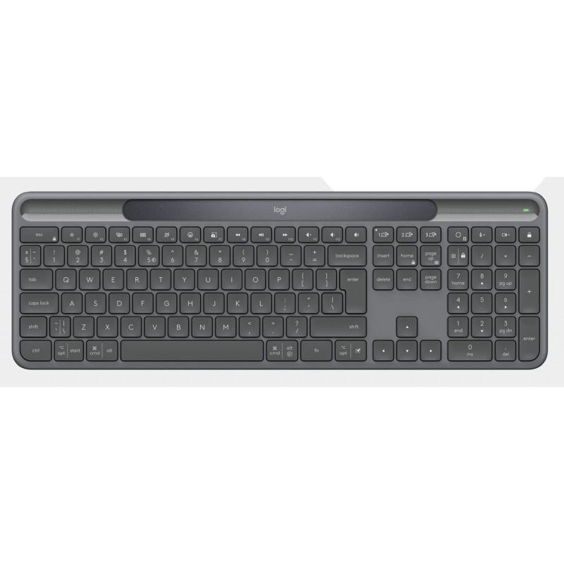 Logitech Signature Slim Solar+ K980 for Business näppäimistö Universaali RF Wireless + Bluetooth QWERTY Pohjoismainen Grafiitti